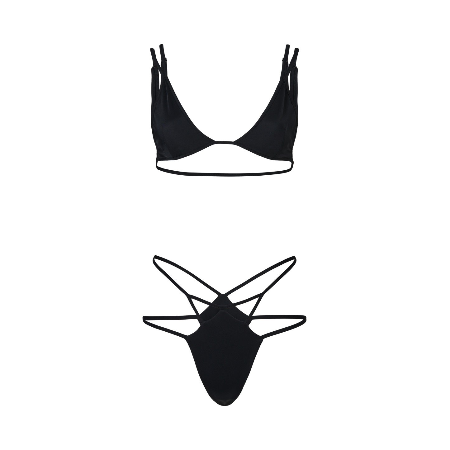 Natasha Rose Biarritz Bikini.High-quality black bikini bottom with sexy strap detail and stylish design. Inspired by the French Riviera. Designed to be seen.